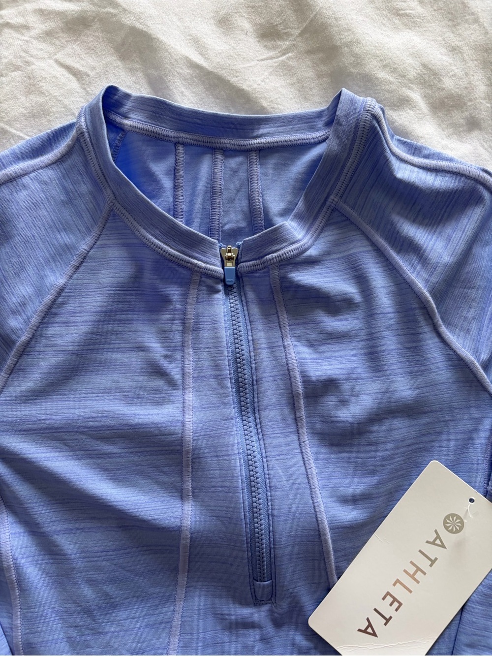 Athleta Blue Pacifica UPF Quarter-Zip Long Sleeve Top XS NWT - Picture 2 of 10